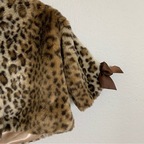 Bearington Baby Collection Faux Fur Animal Print Jacket Size 6-12 Mos Tail Coat - Picture 4 of 16